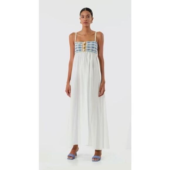 MYBEACHYSIDE Anouk Empire Waist Maxi Dress White - Size M - NWT - Picture 2 of 2